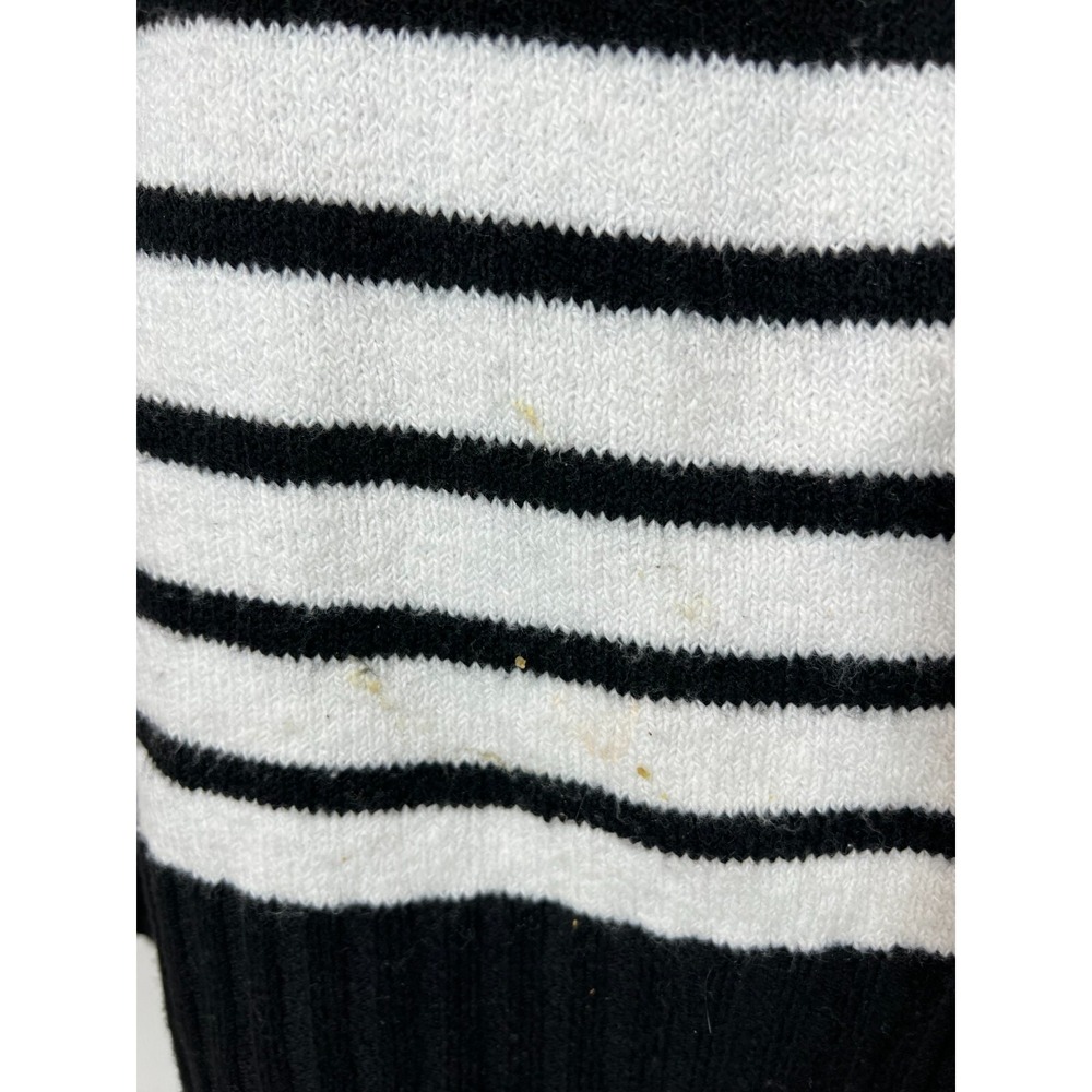 Vintage Time And Tru Black/White Long Sleeve Striped Sweater Womens SZ Medium - Picture 12 of 12